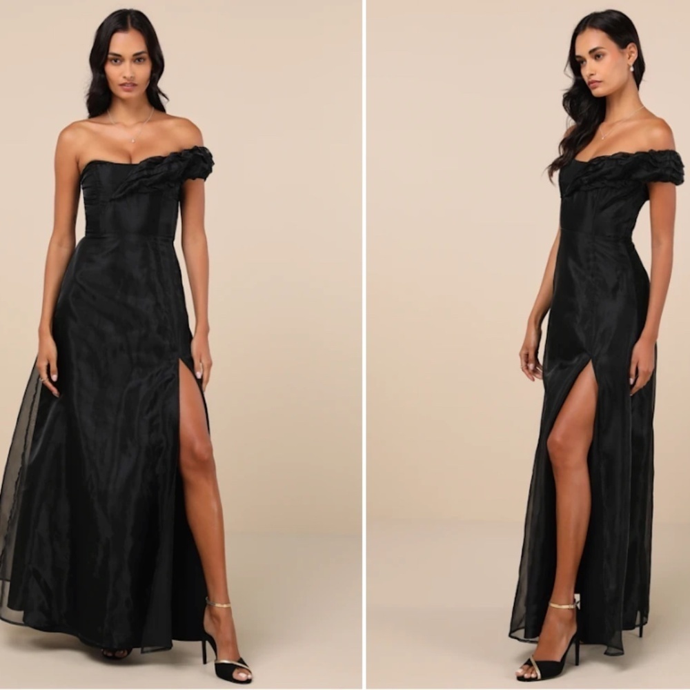 LULU's Chic Sexy Elegant Flowy Prom Wedding Sophisticated One Shoulder Maxi